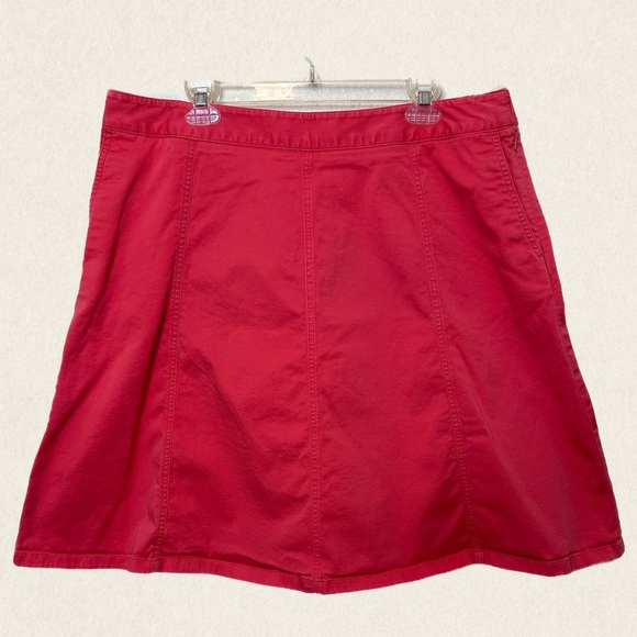 L.L. Bean Cotton A-Line Pink/Coral Skirt. - Picture 1 of 8
